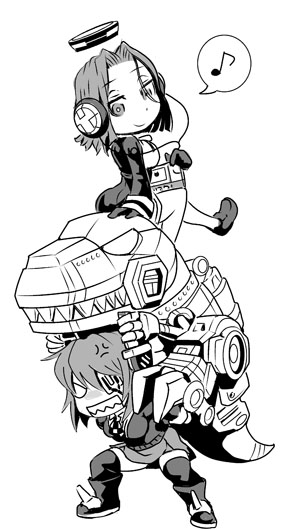tenryuu, tatsuta, soundwave, and grimlock (kantai collection and 2 more) drawn by kamizono_(spookyhouse)