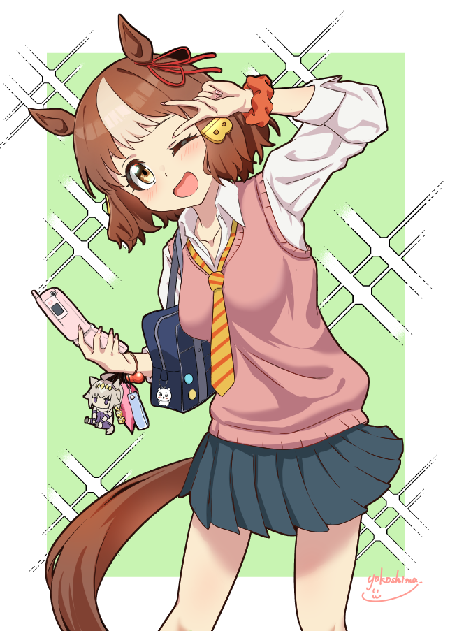 oguri cap, belno light, and chiikawa (umamusume and 2 more) drawn by yokoshima_(euphoria)