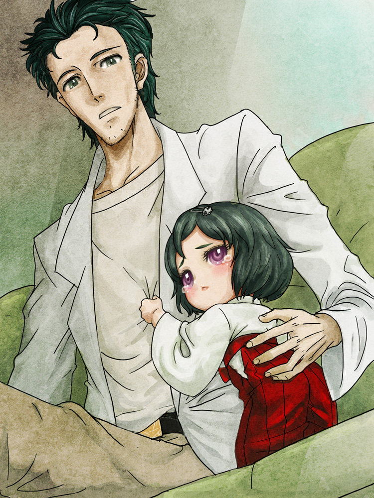 okabe rintarou and urushibara luka (steins;gate) drawn by kikan_(kima)