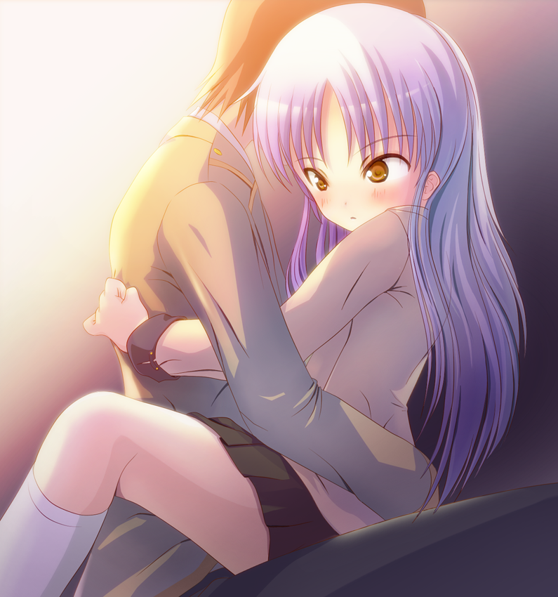 tachibana kanade and otonashi yuzuru (angel beats!) drawn by kamo_(rsrk)