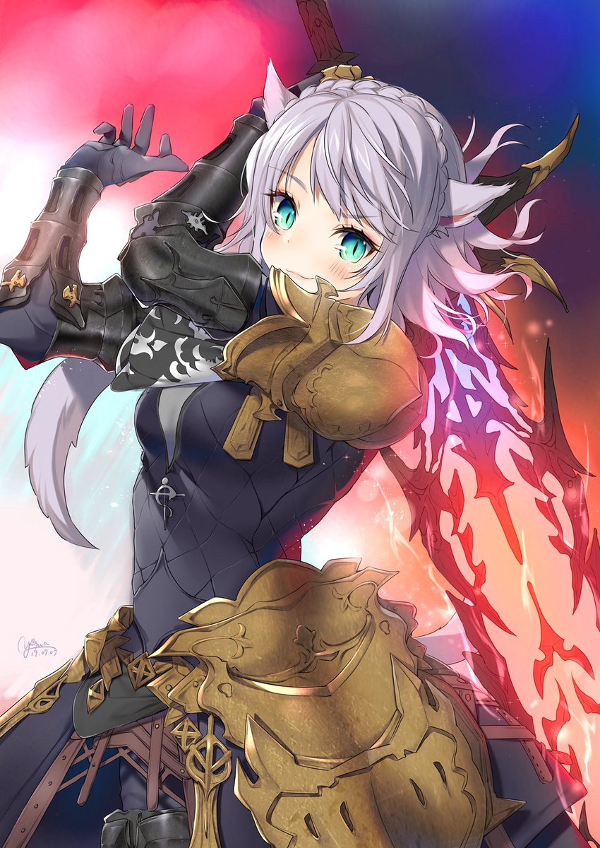 warrior of light and dark knight (final fantasy and 1 more) drawn by yana_mori