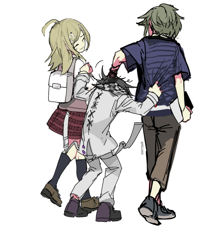 oma kokichi, akamatsu kaede, and amami rantaro (danganronpa and 1 more) drawn by r2load