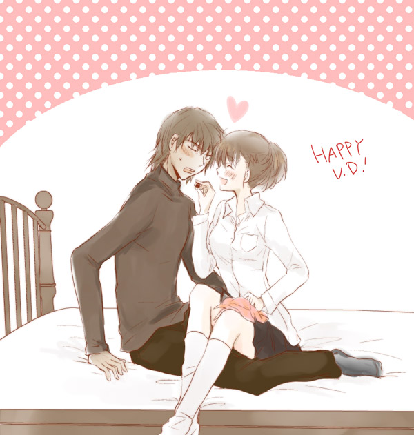 shiomi kotone and aragaki shinjirou (persona and 2 more) drawn by sananan