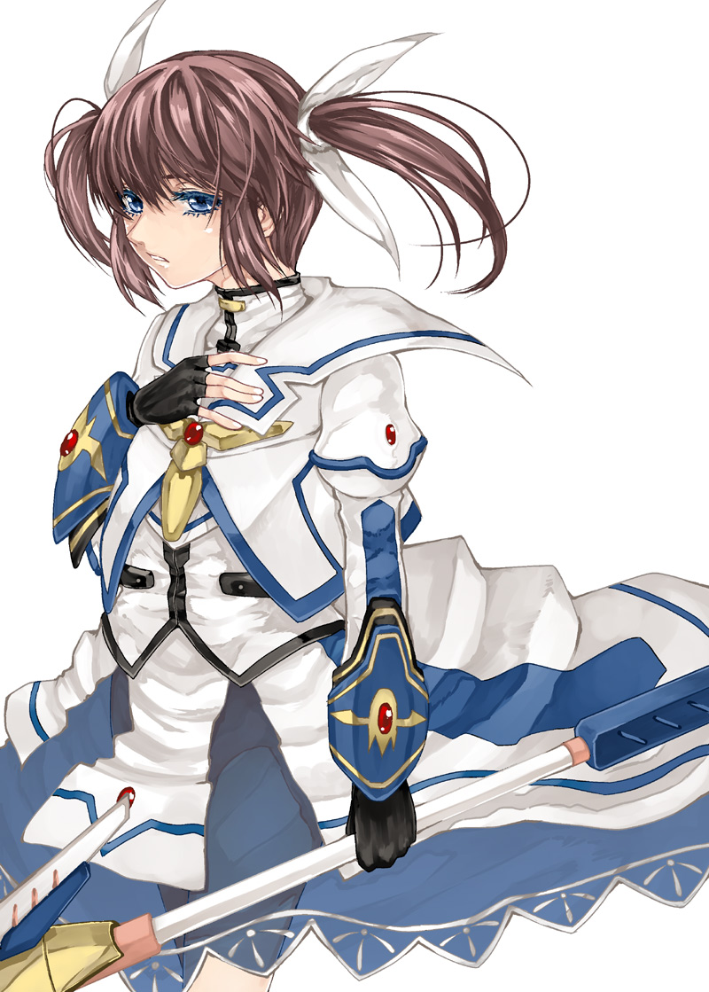 takamachi nanoha and raising heart (lyrical nanoha and 3 more) drawn by kurokoeda