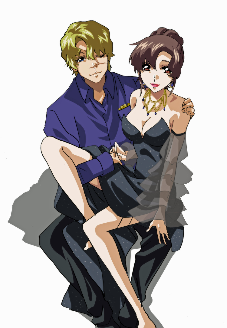 murrue ramius and mu la flaga (gundam and 2 more) drawn by fumiko_(mesushi)