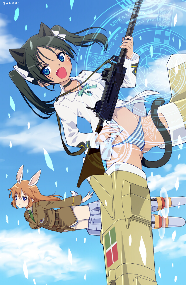 charlotte e. yeager and francesca lucchini (world witches series and 1 more) drawn by mochiya_marosuke