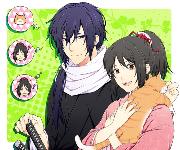 yukimura chizuru and saitou hajime (hakuouki shinsengumi kitan) drawn by topon_(dallar)