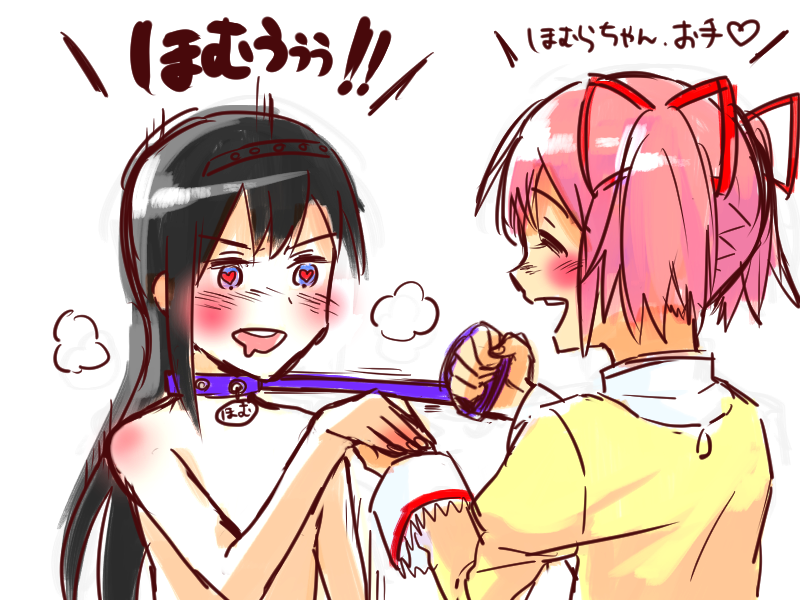 akemi homura and kaname madoka (mahou shoujo madoka magica) drawn by watanabe_ignica