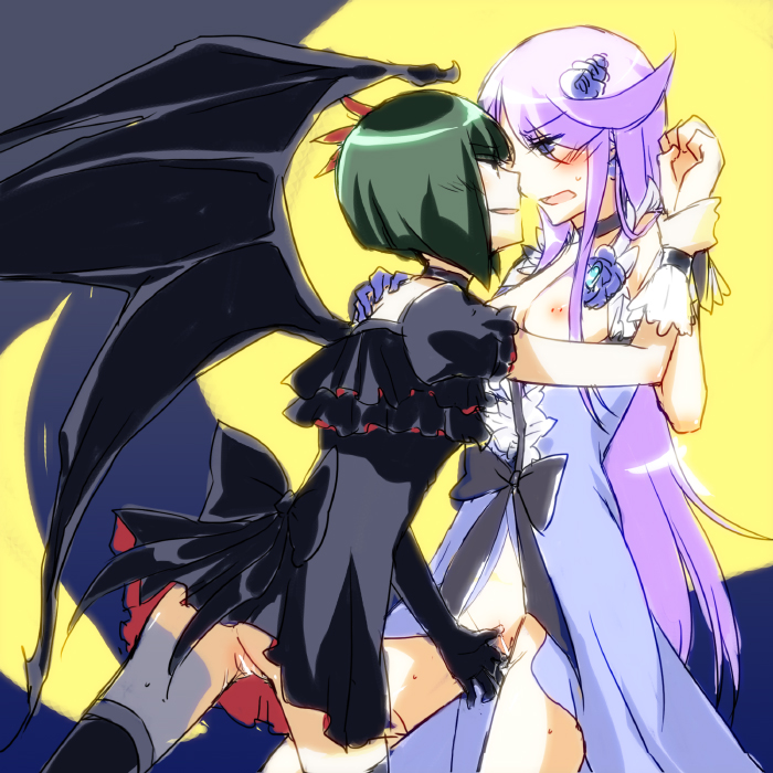 tsukikage yuri, cure moonlight, and dark precure (precure and 1 more) drawn by sekihara_umina