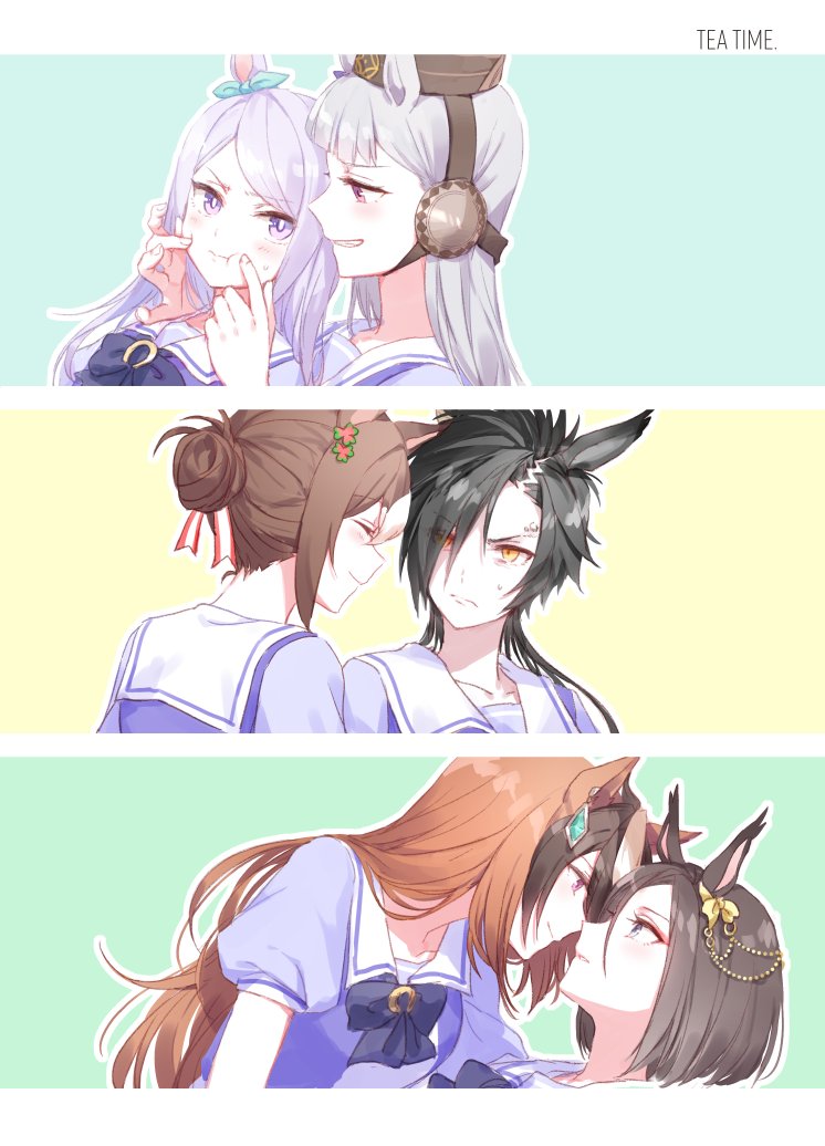 gold ship, mejiro mcqueen, symboli rudolf, air groove, fine motion, and 1 more (umamusume) drawn by romi_(346_ura)