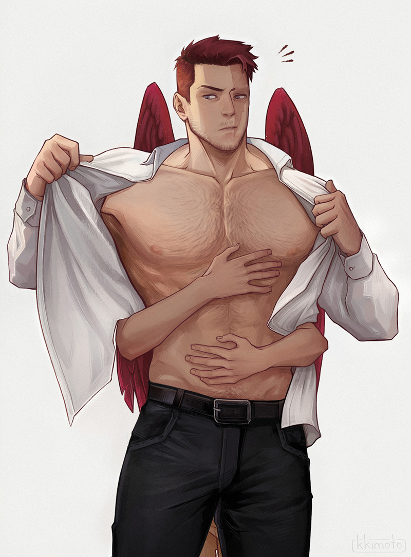endeavor and hawks (boku no hero academia) drawn by kkimot0