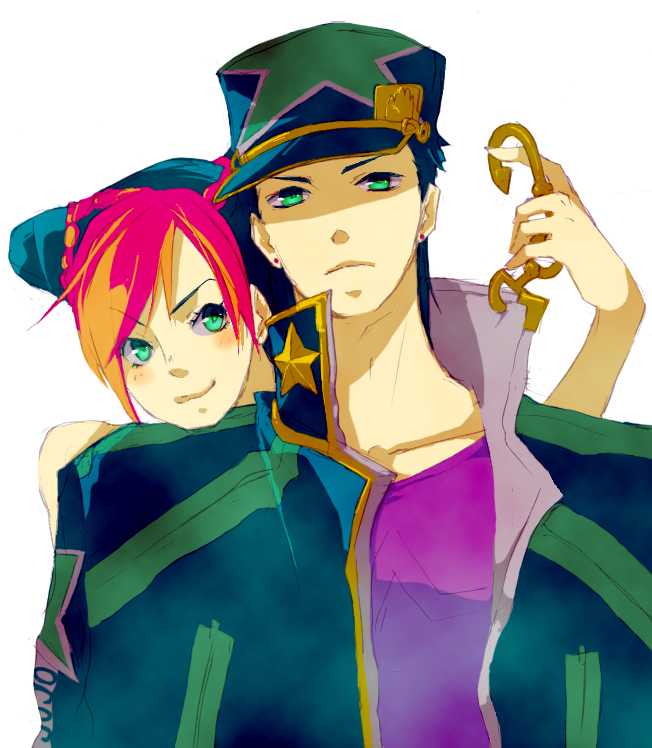 kujo jotaro and kujo jolyne (jojo no kimyou na bouken and 1 more) drawn by mrokr