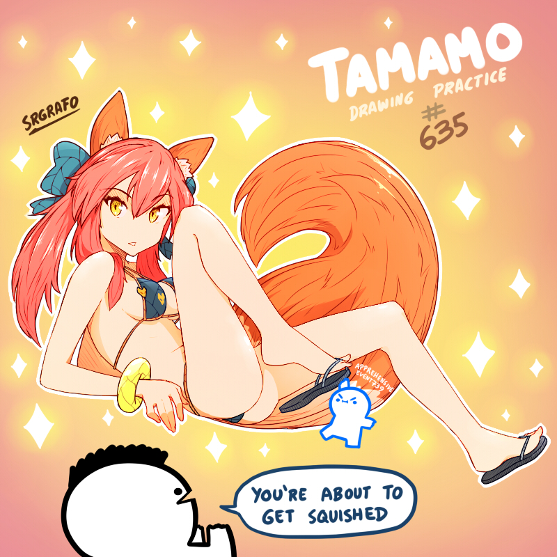tamamo and tamamo no mae (fate and 1 more) drawn by srgrafo
