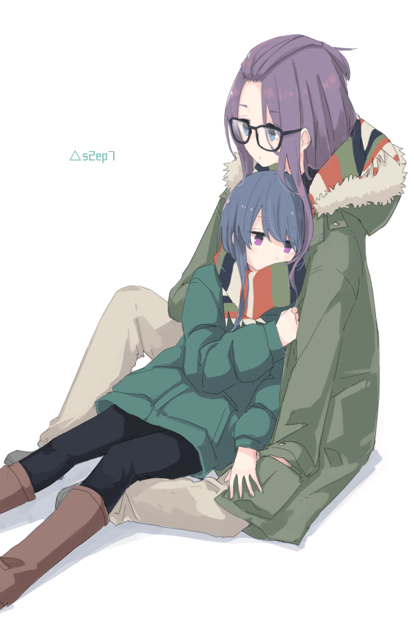 shima rin and kagamihara sakura (yurucamp) drawn by shiroshi_(denpa_eshidan)