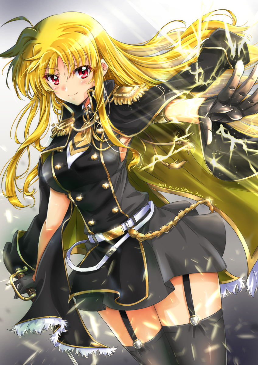 fate testarossa (lyrical nanoha and 2 more) drawn by san-pon