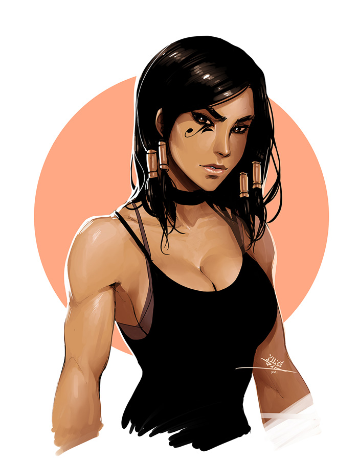 pharah (overwatch and 1 more) drawn by vashperado