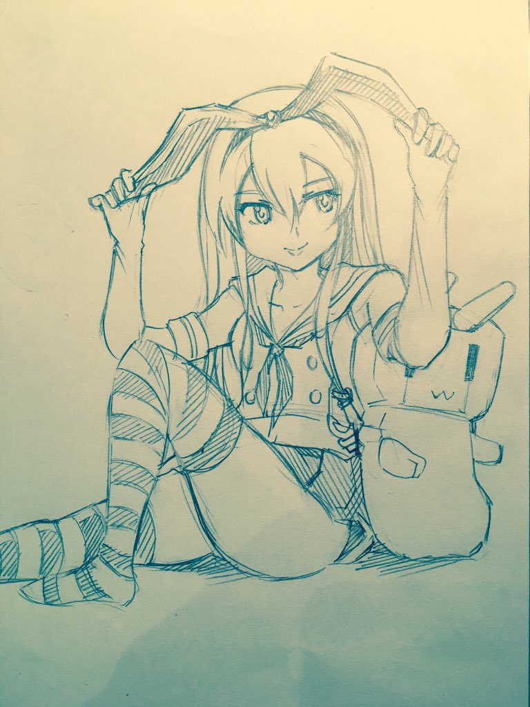 shimakaze and rensouhou-chan (kantai collection) drawn by inoue_kousei