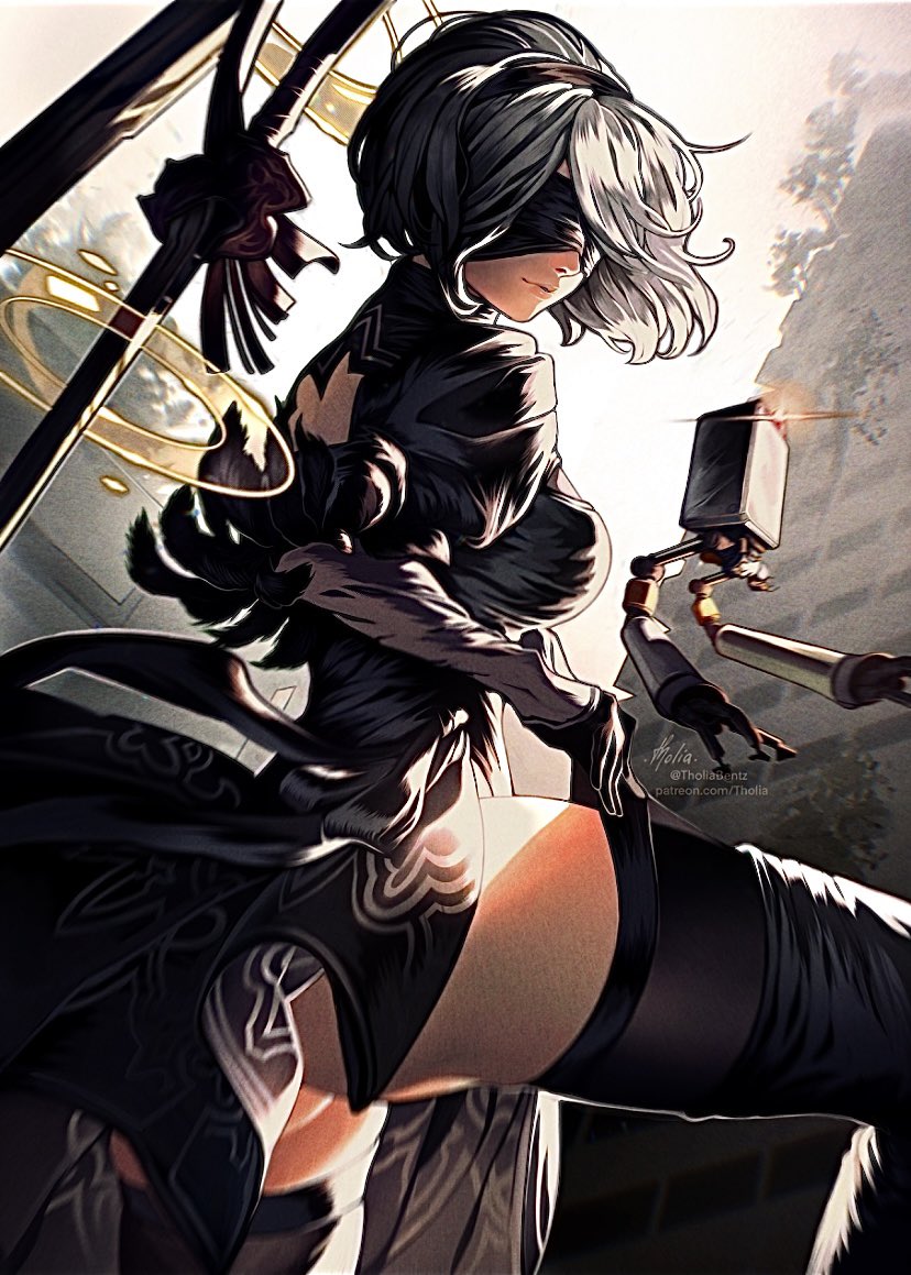 2b and pod (nier and 1 more) drawn by tholia_bentz