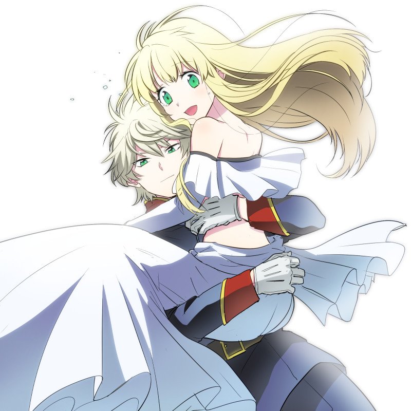 slaine troyard and asseylum vers allusia (aldnoah.zero) drawn by himukai_yuusuke
