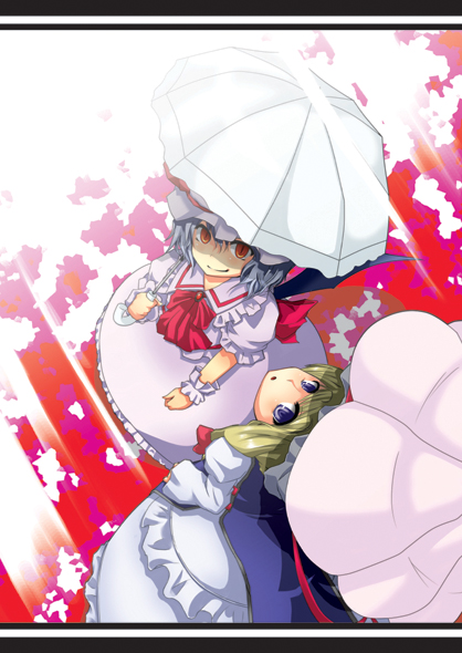 remilia scarlet and yakumo yukari (touhou) drawn by jinkou_no_kuma
