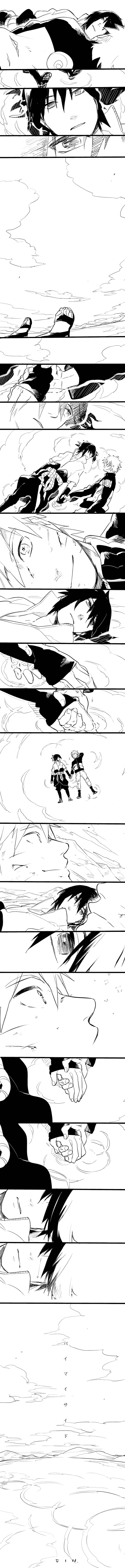uzumaki naruto and uchiha sasuke (naruto) drawn by i_(kaiyou)