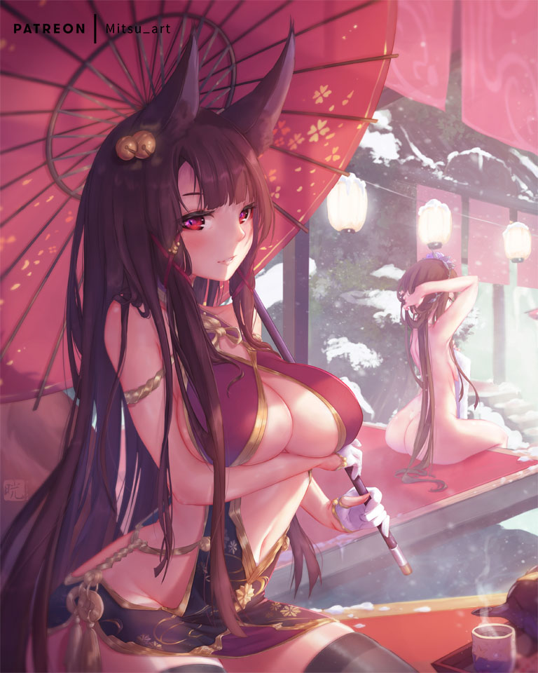 akagi and rosetta (azur lane and 1 more) drawn by mitsu_(mitsu_art)