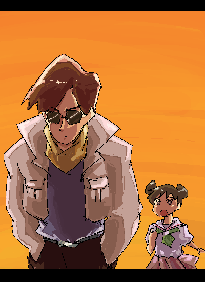 action kamen and sakura mimiko (crayon shin-chan) drawn by ako_(hoshiya_830)
