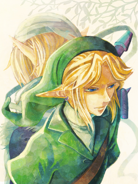 link and sheik (the legend of zelda and 1 more) drawn by pupilla32