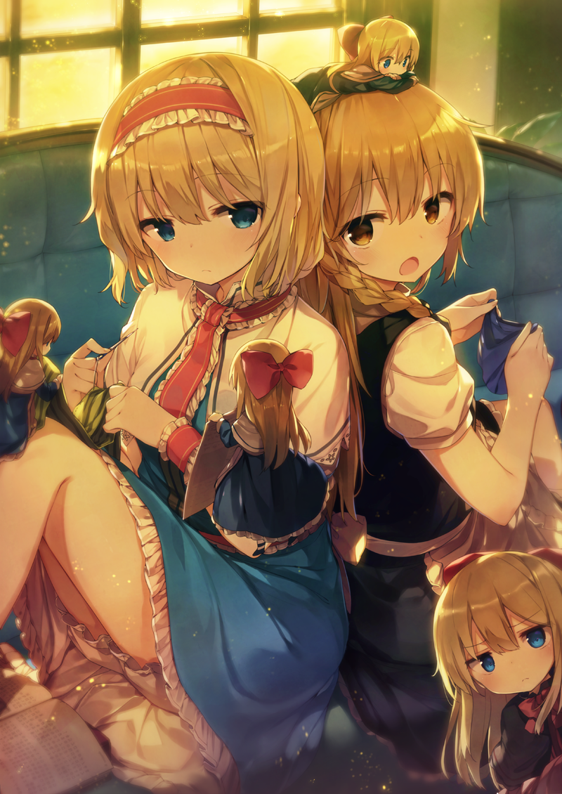 kirisame marisa, alice margatroid, and shanghai doll (touhou) drawn by shnva