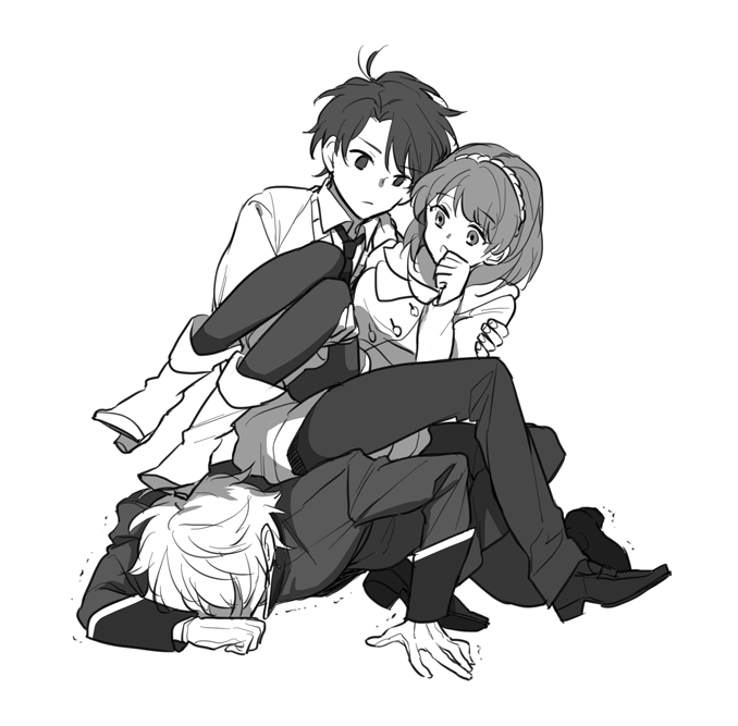 slaine troyard, kaizuka inaho, and asseylum vers allusia (aldnoah.zero) drawn by animoool