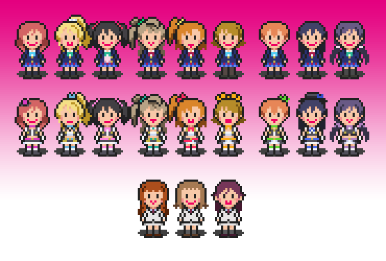 nishikino maki, tojo nozomi, sonoda umi, yazawa nico, ayase eli, and 7 more (love live! and 3 more) drawn by hirano_teitoku_(yoakegaoka)