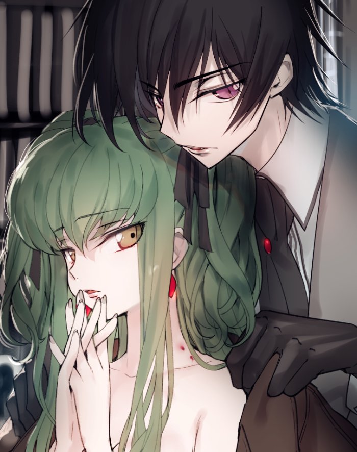 c.c. and lelouch vi britannia (code geass) drawn by creayus