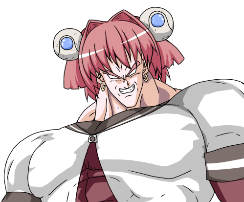akaza akari and broly (dragon ball and 2 more) drawn by ika_namo_(newtypeexam)