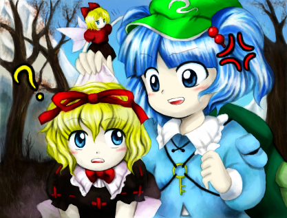 kawashiro nitori, medicine melancholy, and su-san (touhou) drawn by medinki