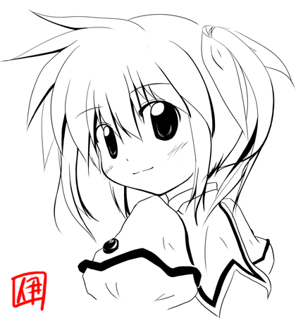 takamachi nanoha (lyrical nanoha and 1 more) drawn by ashida_ichirou