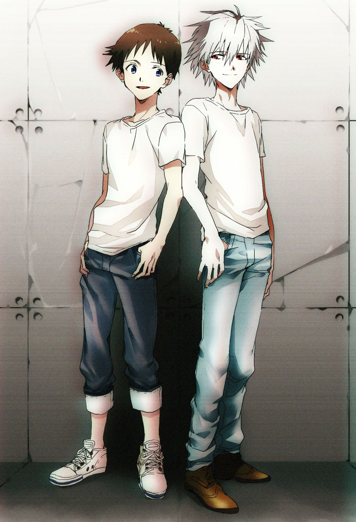 ikari shinji and nagisa kaworu (neon genesis evangelion and 1 more) drawn by hosaka_dx