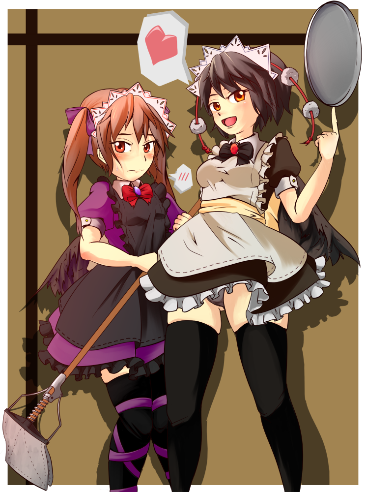 shameimaru aya and himekaidou hatate (touhou) drawn by zefutefu