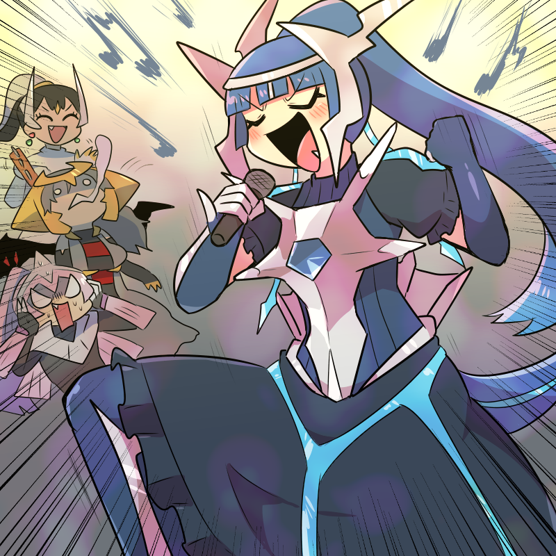 giratina, arceus, dialga, and palkia (pokemon) drawn by kasugai_(de-tteiu)