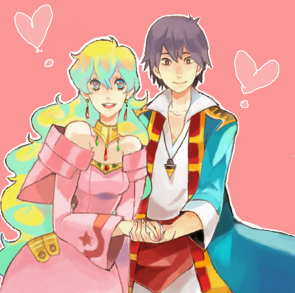 nia teppelin and simon (tengen toppa gurren lagann) drawn by sa_o-ri