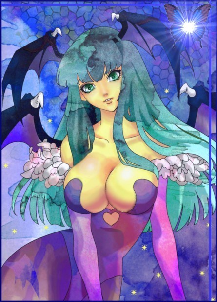 morrigan aensland (darkstalkers) drawn by karin_(mashroom_panda)