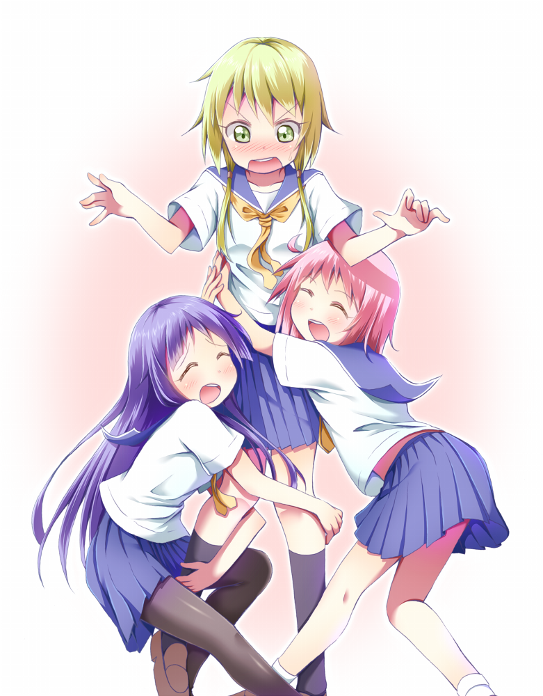 ichii yui, hinata yukari, and nonohara yuzuko (yuyushiki) drawn by gurande_(g-size)