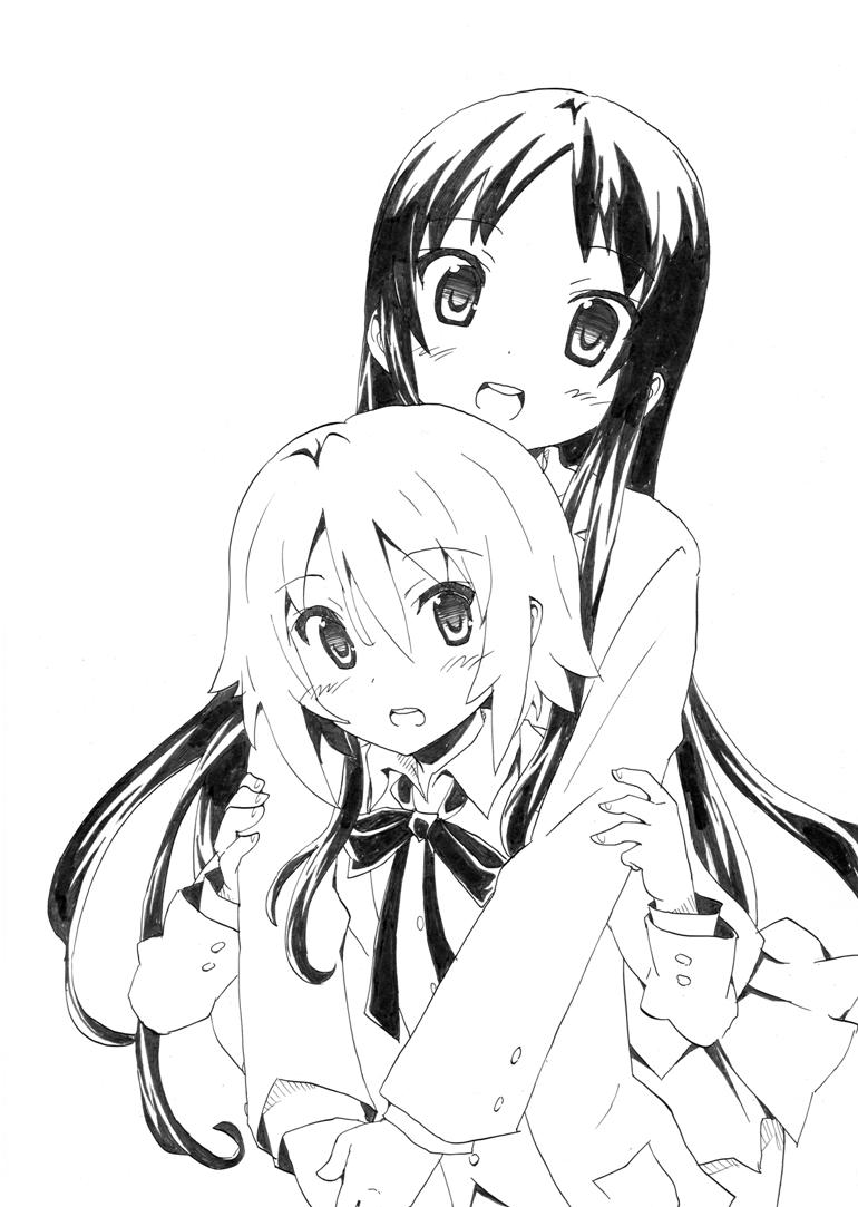 akiyama mio and tainaka ritsu (k-on!) drawn by nome_(nnoommee)