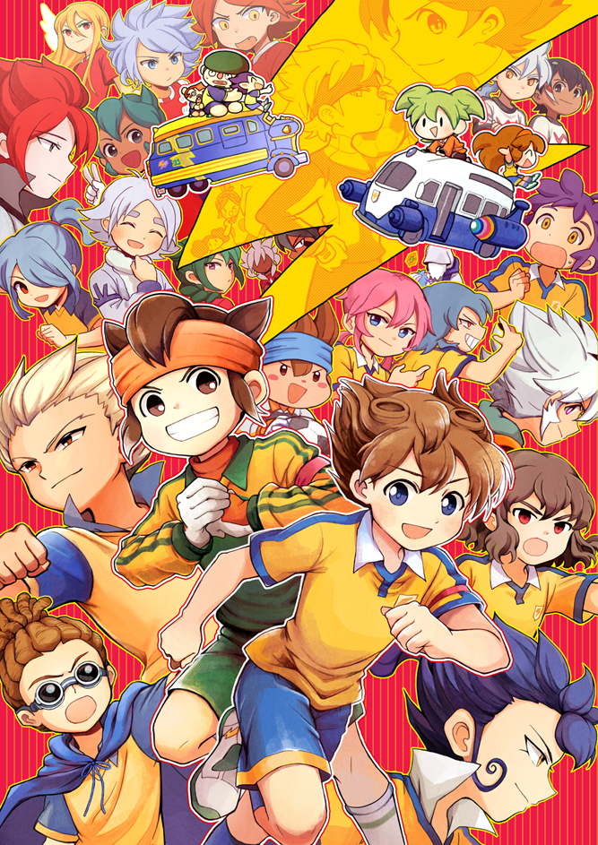 kirino ranmaru, shindou takuto, kariya masaki, afuro terumi, kazemaru ichirouta, and 27 more (inazuma eleven go and 3 more) drawn by gz_(gzxd)