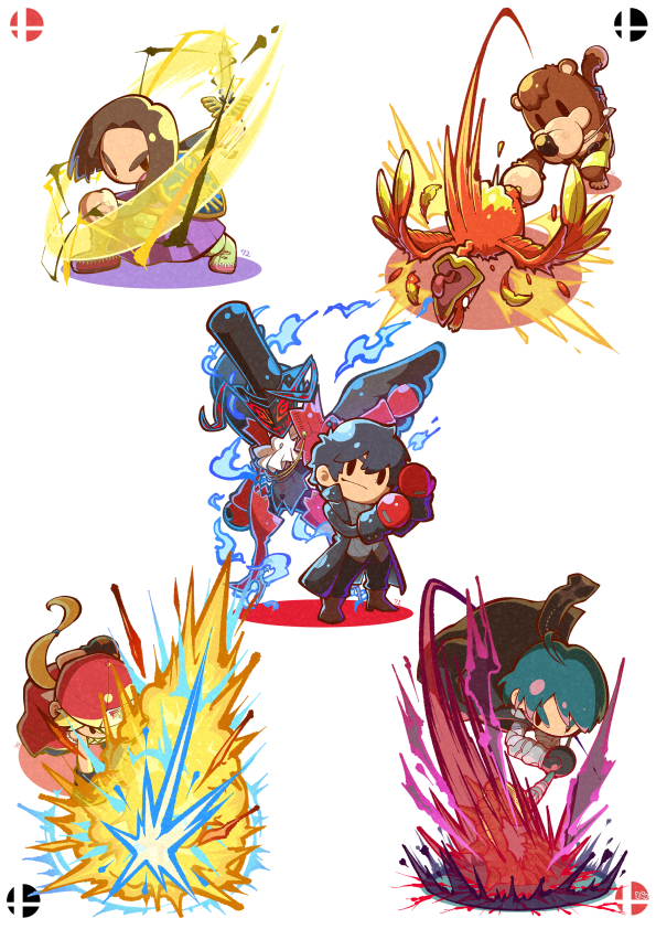 amamiya ren, male byleth, joker, terry bogard, hero, and 3 more (fire emblem and 9 more) drawn by 04sora40