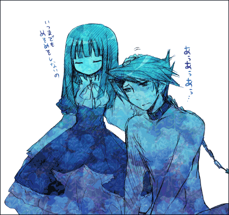 ushiromiya battler and frederica bernkastel (umineko no naku koro ni) drawn by suzushiro_kurumi