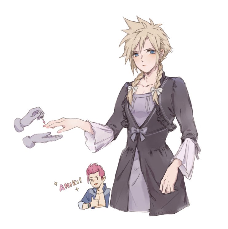 cloud strife and johnny (final fantasy and 2 more) drawn by maoli45222137