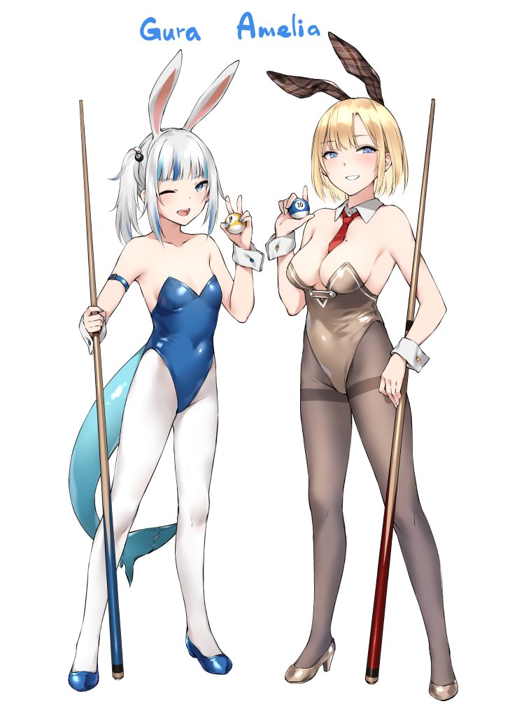 gawr gura and watson amelia (hololive and 1 more) drawn by zen_juraku