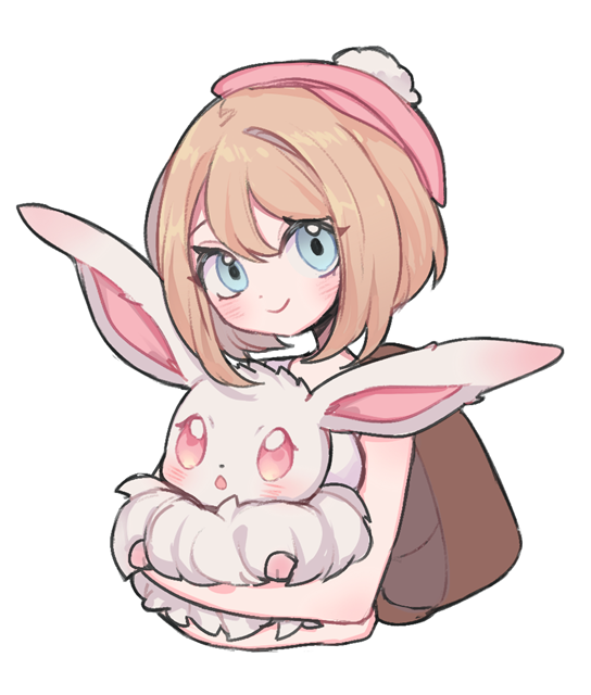 gloria, eevee, and claire (pokemon and 1 more) drawn by aliceyawnin