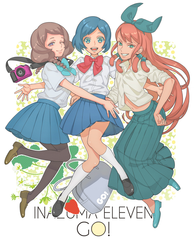 sorano aoi, yamana akane, and seto midori (inazuma eleven and 1 more) drawn by sencha_(senchat)