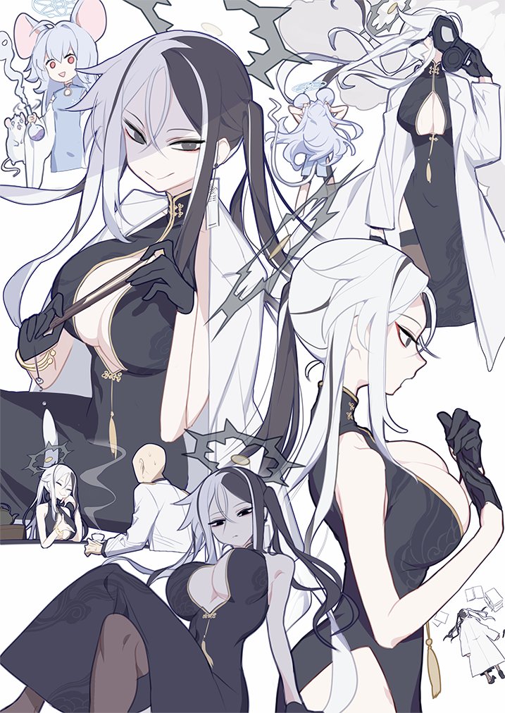 sensei, saya, and kai (blue archive) drawn by ba_fed_kitaku